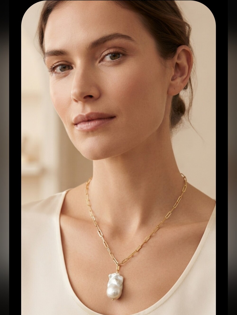 Monica Vinader Alta Textured Baroque Pearl Necklace -